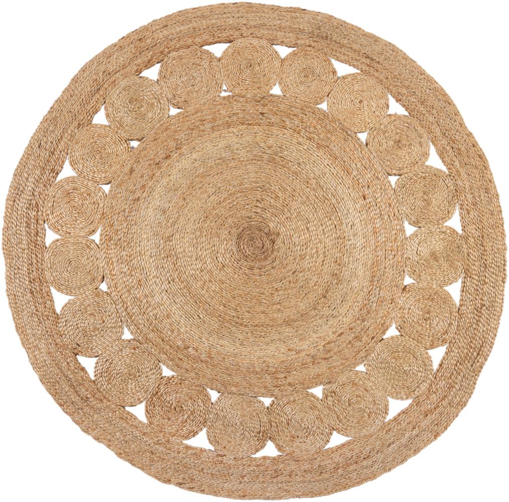 KADIMA DESIGN Teppich Rundteppich "Arya Jute Circle", Braun, Nachhaltig, Rund, Höhe: 7 mm, Poldichte: 3500 g/qm, Kurzflor, Rund Bild 1