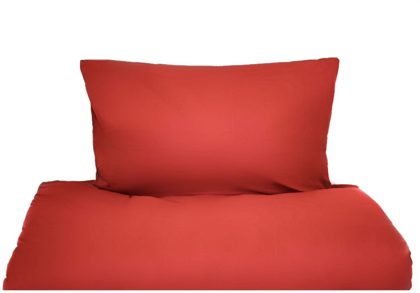 Einfarbige Bettwäschen-Sets für Einzel- und Doppelbetten, 100% Baumwolle Rot 155x220 cm Bild 1