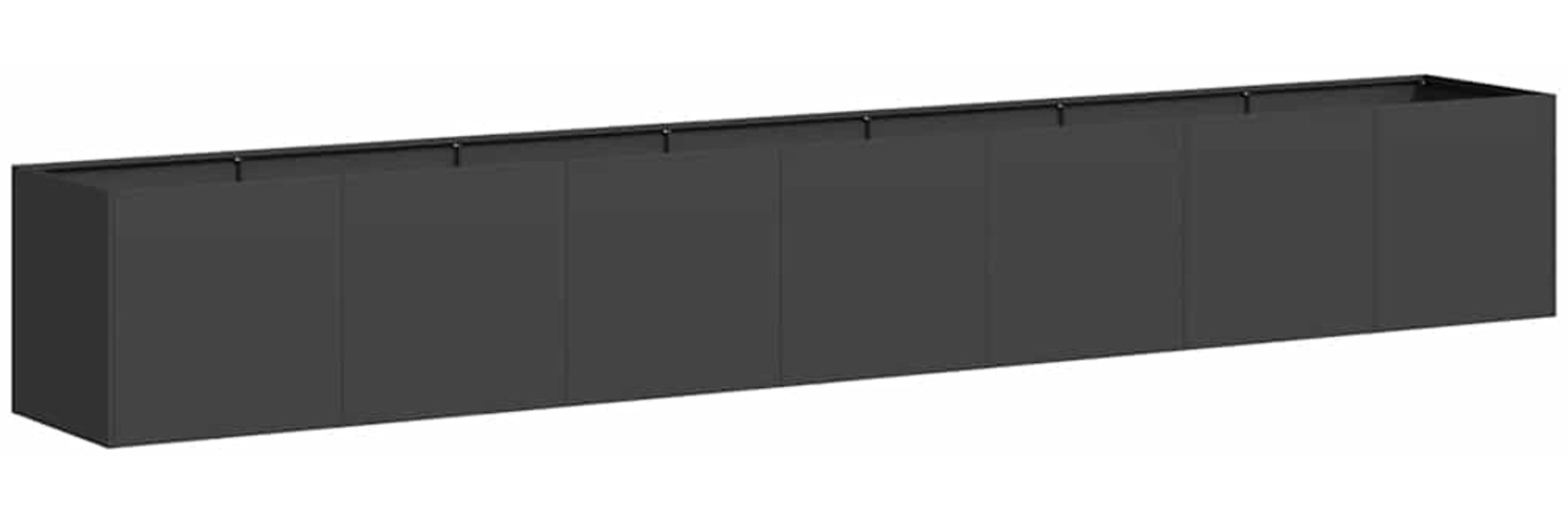 vidaXL Pflanzkübel Schwarz 280x40x40 cm Kaltgewalzter Stahl 860689 Bild 1