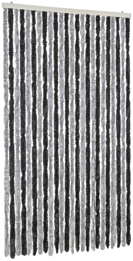 vidaXL Fliegenvorhang Grau und Schwarz 100x200 cm Chenille 377329 Bild 1