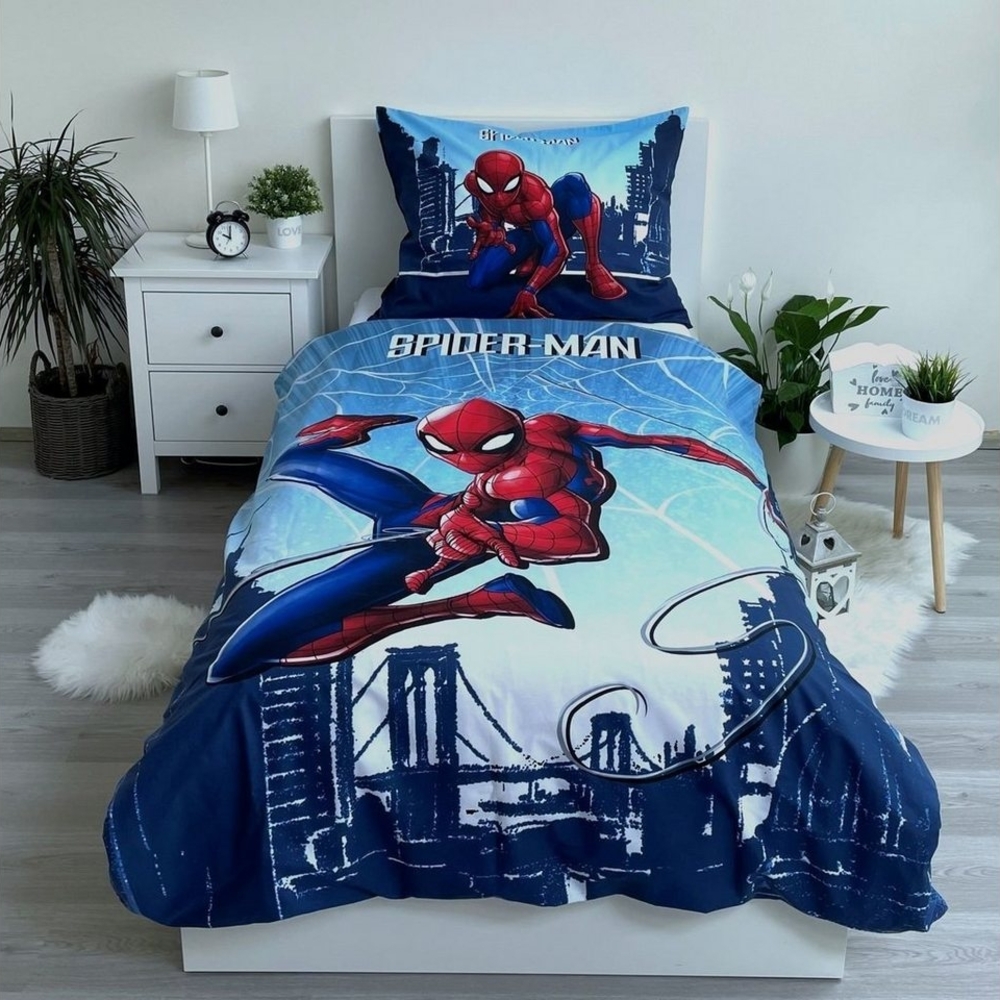 Spiderman Wendebettwäsche Spiderman Wende Bettwäsche Kopfkissen Bettdecke 135/140x200 cm, Baumwolle, 2 teilig Bild 1