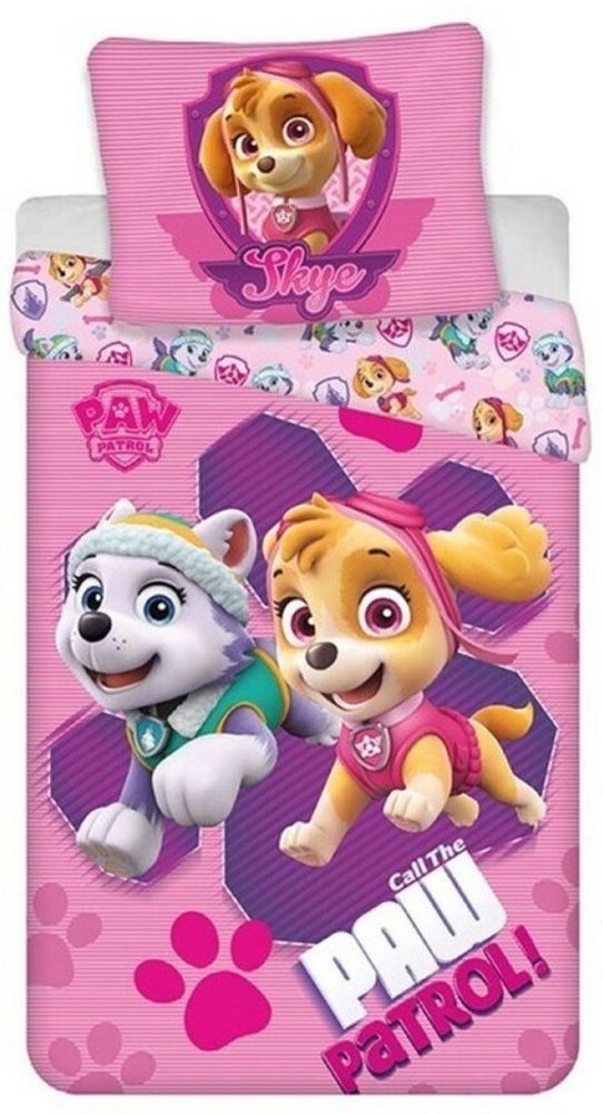 PAW PATROL Bettwäsche Paw Patrol Skye Everest Kinder Bettwäsche Set, PolyCotton, 2 teilig, Deckenbezug: 135-140x200 cm Kissenbezug: 65X65 cm Bild 1