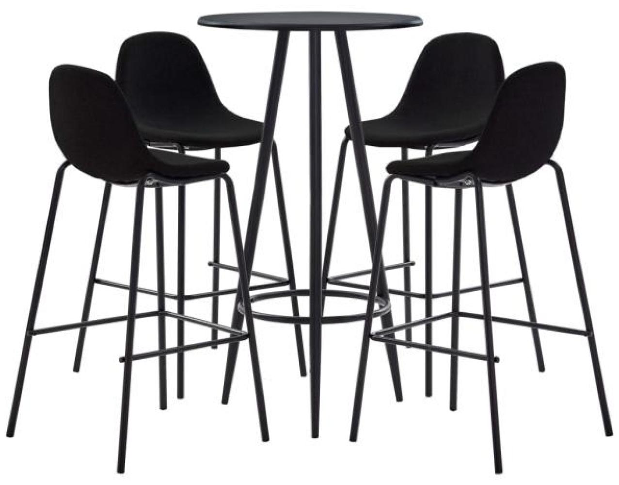 vidaXL 5-tlg. Bar-Set Stoff Schwarz [3051130] Bild 1