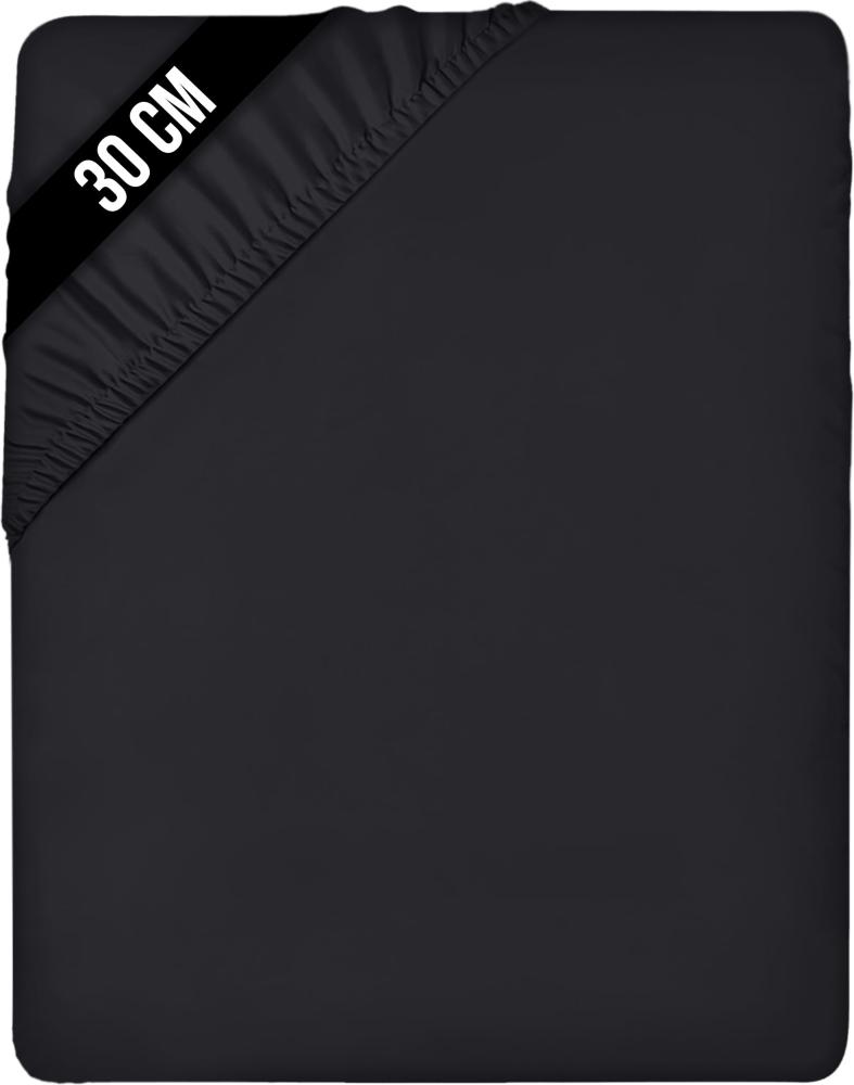 Utopia Bedding - Spannbettlaken 135x190cm - Schwarz - Gebürstete Polyester-Mikrofaser Spannbetttuch - 30 cm Tiefe Tasche Bild 1