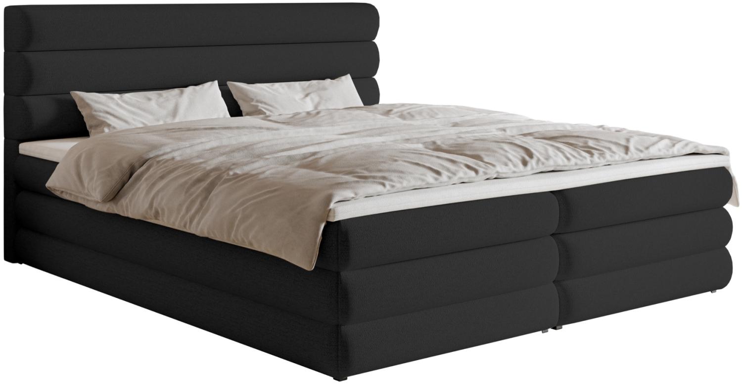 Selsey 'Alegre' Boxspringbett mit Bettkasten, schwarz, 140x200 cm Bild 1