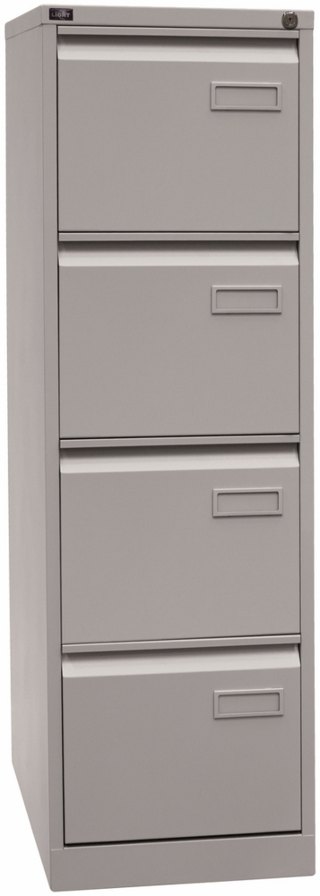 BISLEY Light Hängeregistraturschrank mit Schloss aus Metall in lichtgrau, 4 Schubladen, einbahnig - Hängeregisterschrank abschließbar, Hängeregistratur für Hängemappen & Hängeordner, IPCCA14-645 Bild 1