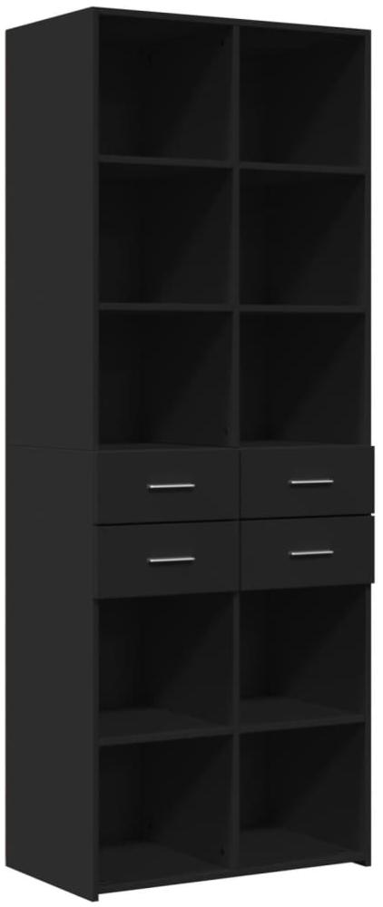 vidaXL Highboard Schwarz 70x42,5x185 cm Holzwerkstoff 3281463 Bild 1