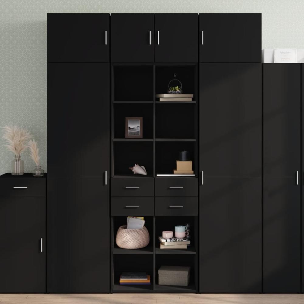 vidaXL Highboard Schwarz 70x42,5x185 cm Holzwerkstoff 3281463 Bild 1