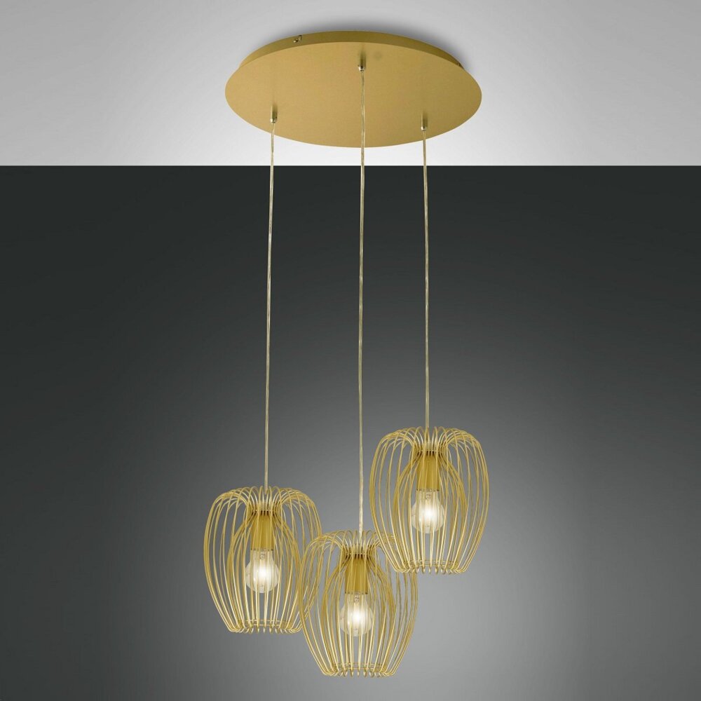 Fabas Luce 3677-47-225 Pendelleuchte Camp 3-flammig gold E27 Bild 1