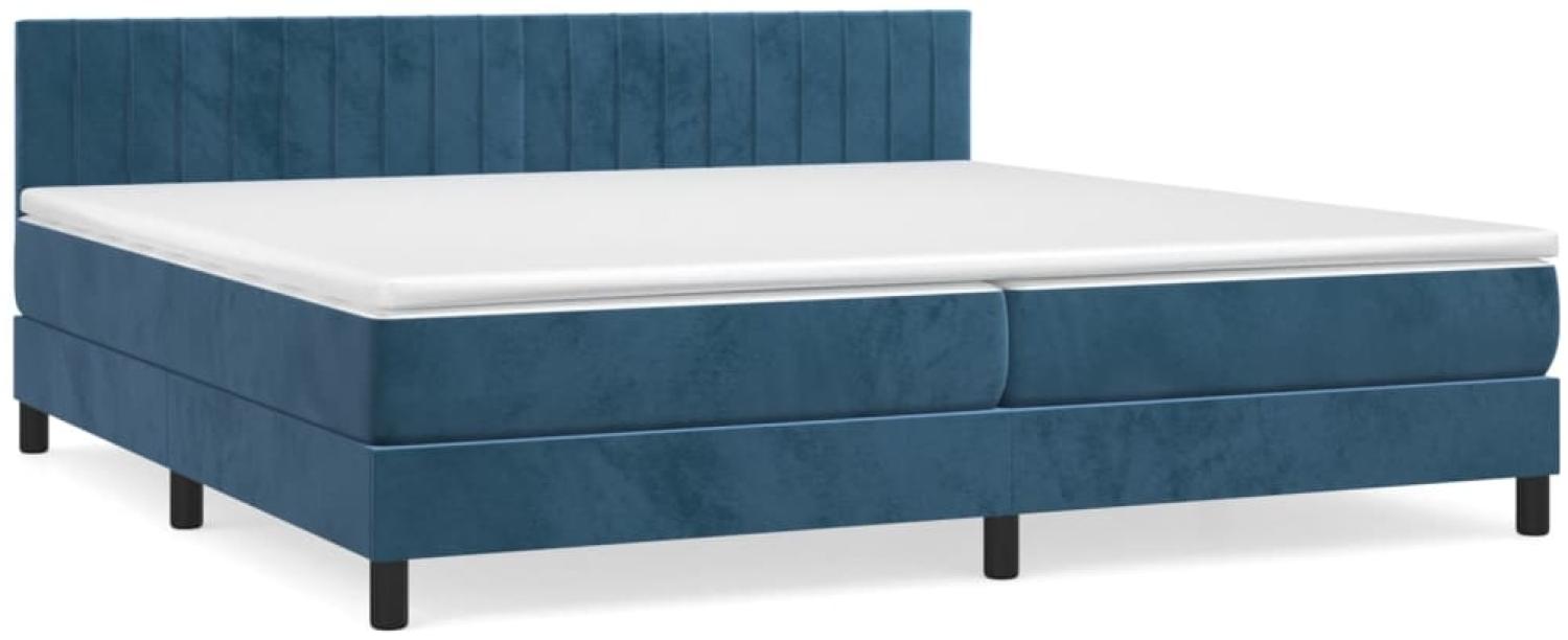 vidaXL Boxspringbett mit Matratze Dunkelblau 200x200 cm Samt, Härtegrad: H2 [3141447] Bild 1