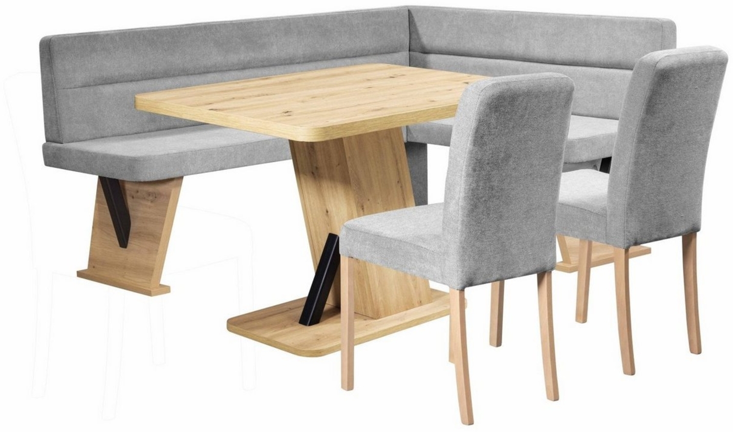 Home affaire Eckbankgruppe Laros Sitzgruppe, Eckbank, Stühle, Tisch, (Set, 4tlg Set), perfekt für Küche, Esszimmer, Wohnzimmer, Bestseller Bild 1