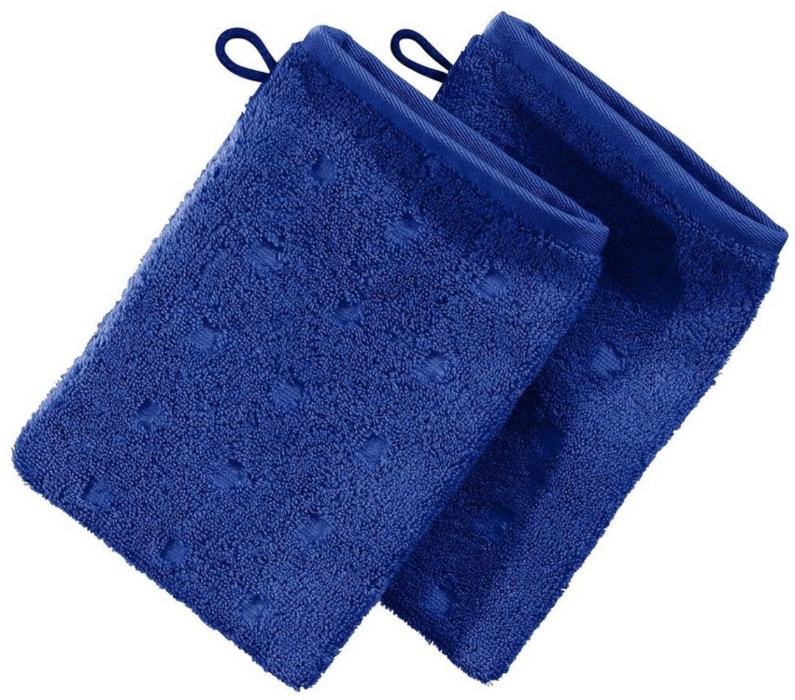 Möve Waschhandschuh Waschhandschuh 2er-Pack "Quadretti", Frottier (2-St), Walk-Frottier Uni Bild 1