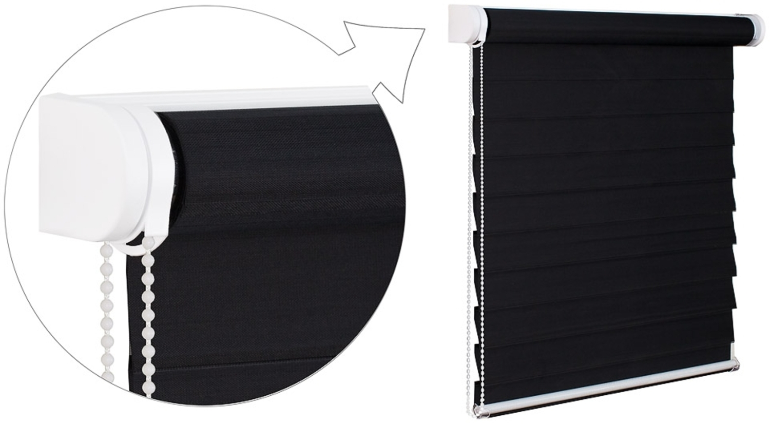 3D Fensterrollo - Neuheit - 40x150 cm schwarz Doppelrollo - Mega Auswahl an Farben und Grössen Bild 1