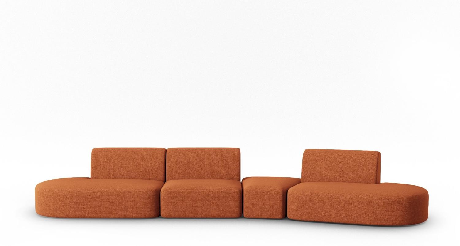 Micadoni Modulares Sofa Shane 6-Sitzer Rechts Chenille Terrakotta Melange Bild 1