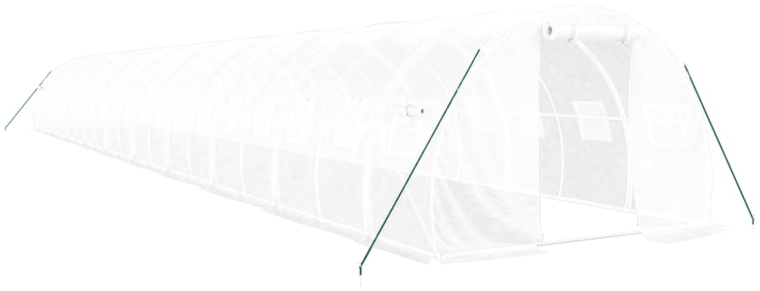 vidaXL Gewächshaus mit Stahlrahmen Weiß 60 m² 20x3x2 m 3188058 Bild 1