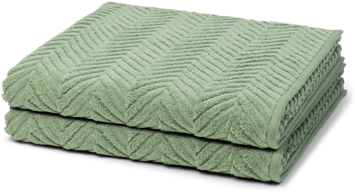 Ross Sensual Skin Zopf 2 tlg. Frottier-Set - 2 X Duschtuch (75 X 140cm) - 500 g/m2 - Piniengrün Bild 1