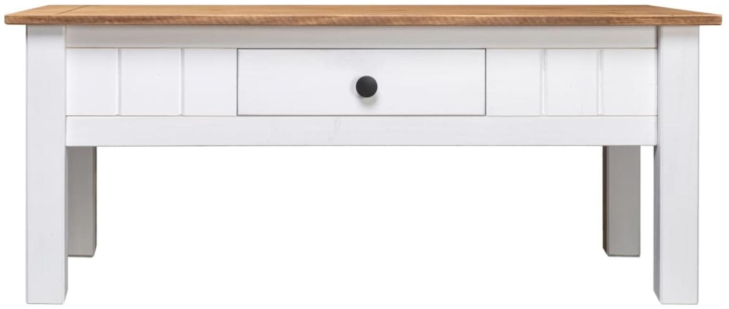 vidaXL Couchtisch Weiß 100x60x45 cm Massivholz Panama-Kiefer 282684 Bild 1