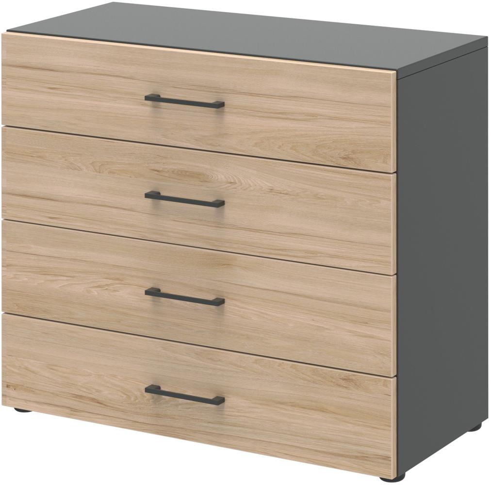 Aktenschrank II - 4 Schubkästen - Anthrazit/Hickory Bild 1