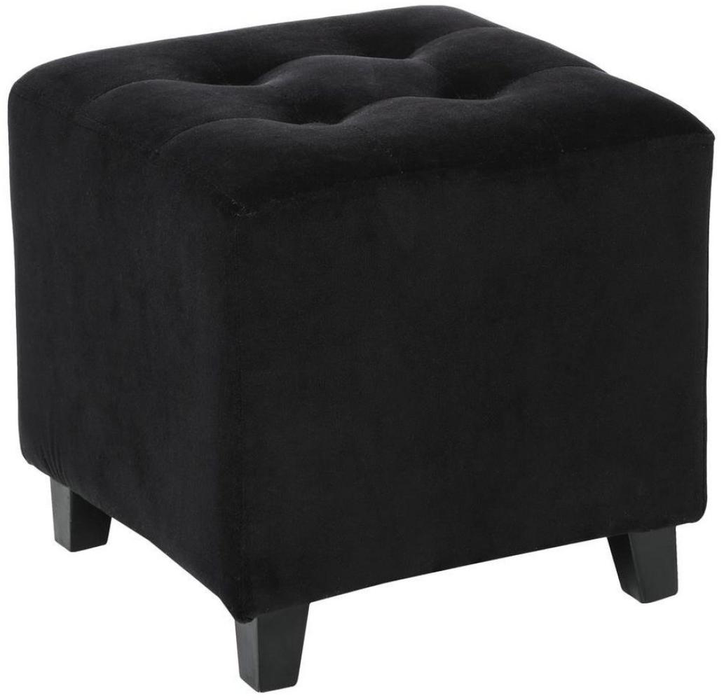 Hocker Léandre schwarz mit Samteffekt - Schwarz - Atmosphera créateur d'intérieur Bild 1