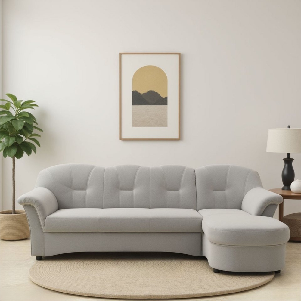 DOMO collection Ecksofa Flores Schlafsofa, B/T/H: 233/142/86 cm, L-Form, wahlweise mit Bettfunktion, wahlweise mit Federkern, auch in Leder Bild 1