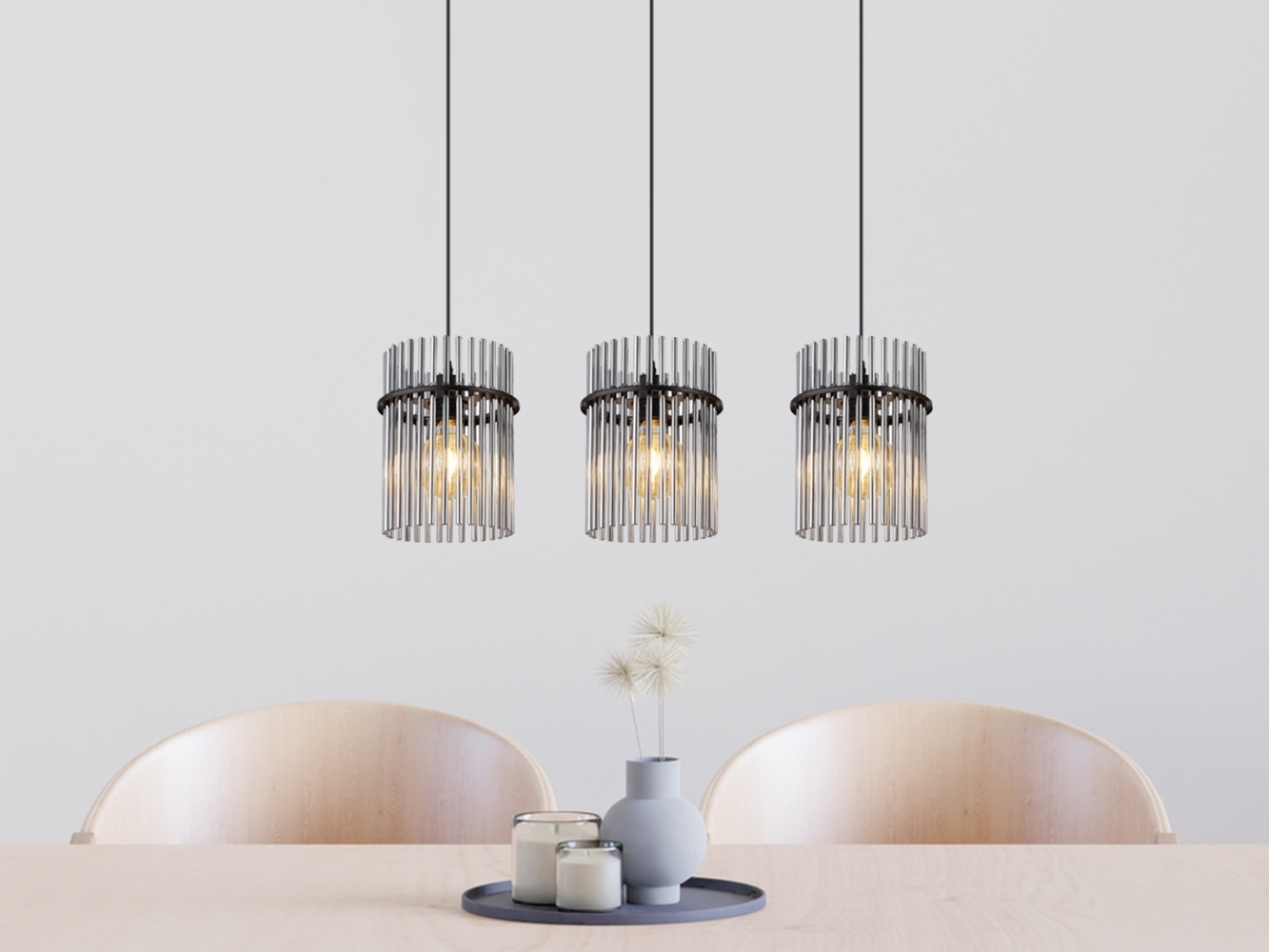 Hängelampe Esszimmer Hängeleuchte 3 Flammig Pendelleuchte Wohnzimmer 15698-3H Bild 1
