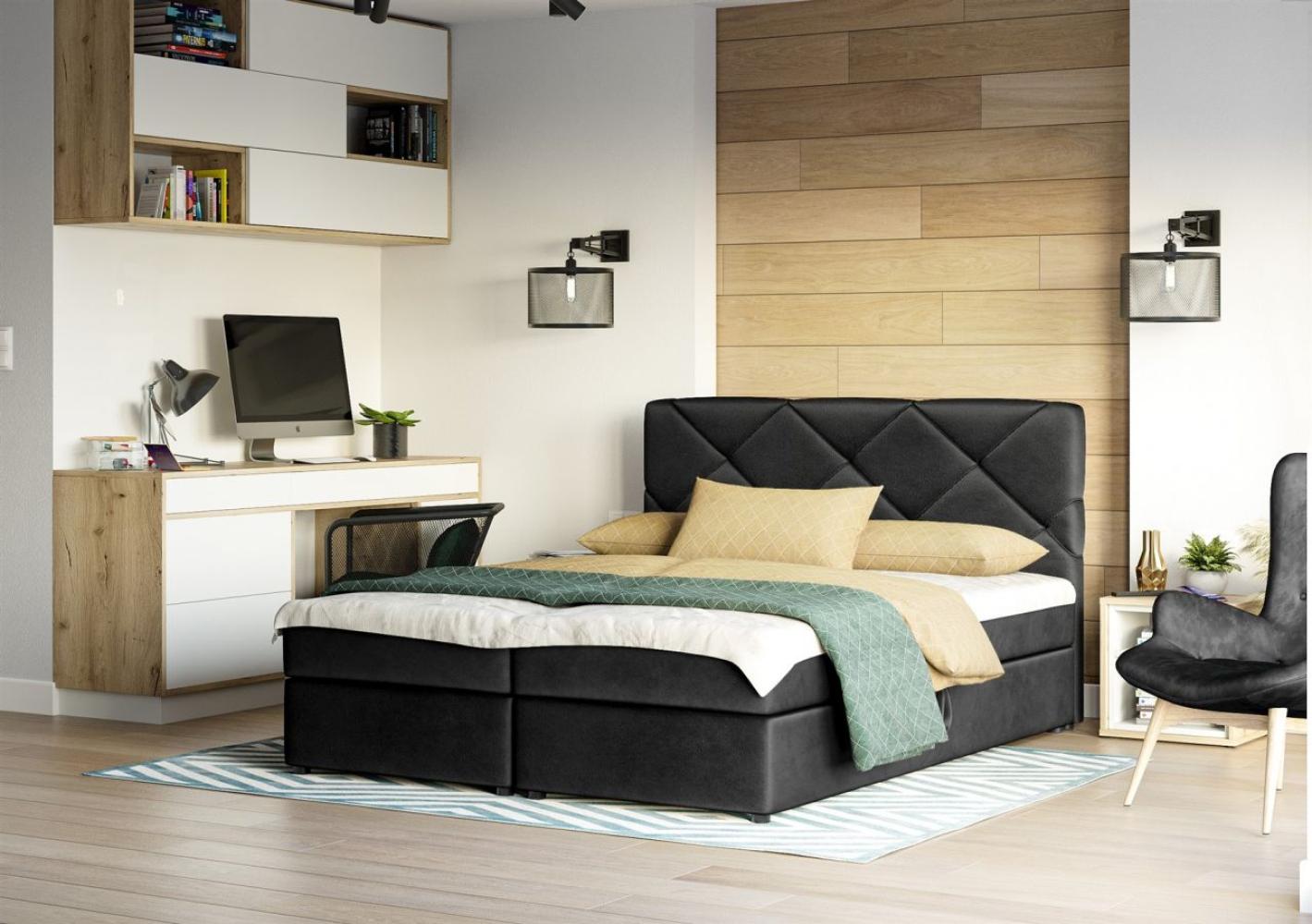 Boxspringbett MILTON 160x200 cm Schwarz Bild 1