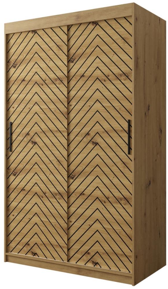 Kleiderschrank Sonter I 120 (Farbe: Artisan Eiche / Artisan Eiche + Schwarz, Größe: 120 cm, mit Schubladen) Bild 1