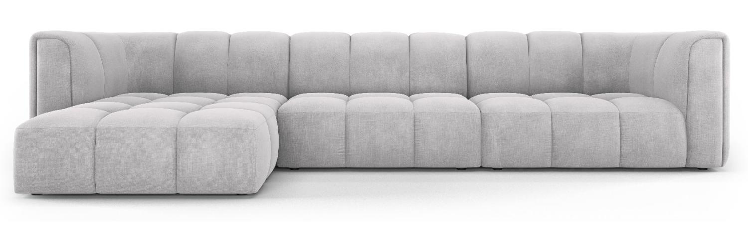 Micadoni Modulares Ecksofa Serena 5-Sitzer Strukturierter Stoff, Hellgrau, Links Bild 1