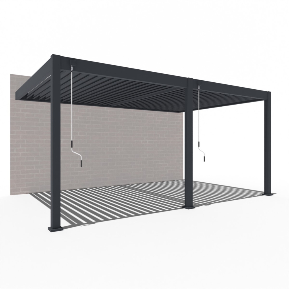 Weide Deluxe | Wand Pergola | Voll Aluminium | 3,6 x 5,3 M | Lamellendach anthrazit Bild 1