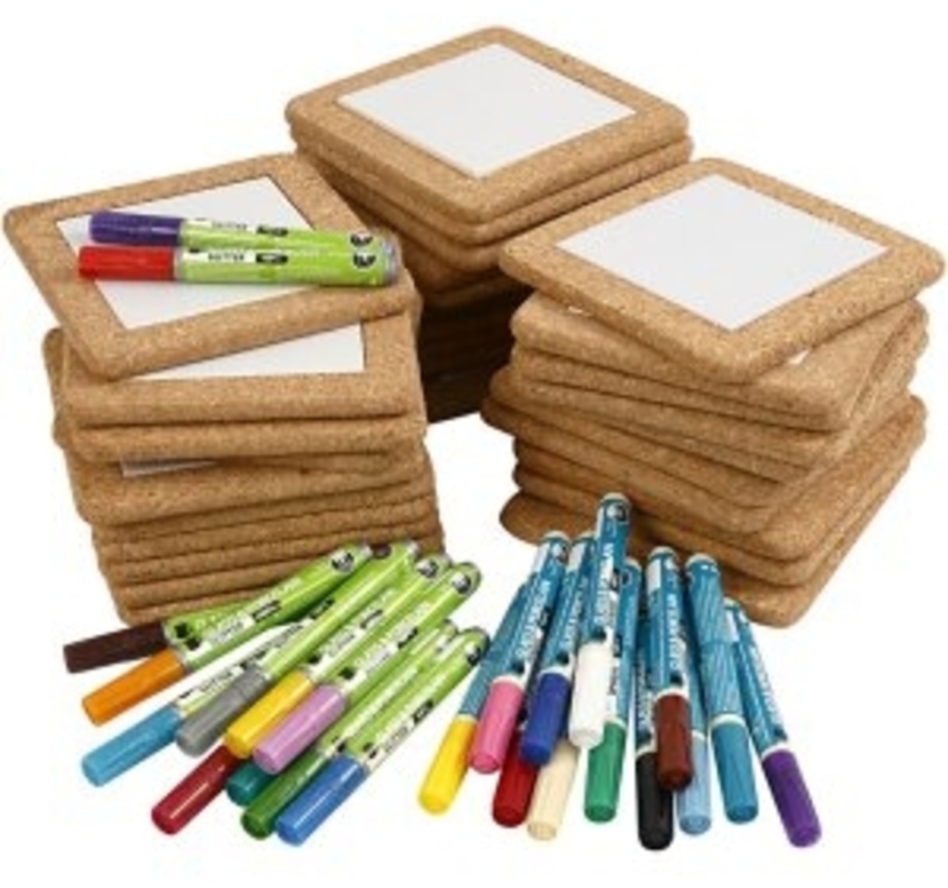 Bastelset Untersetzer 30 Stück, inkl. Stifte Bild 1