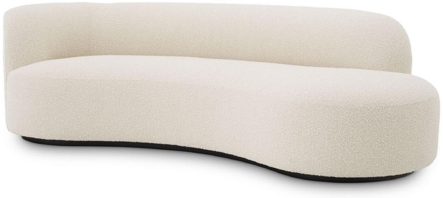 Casa Padrino Luxus Sofa Creme / Schwarz 230 x 110 x H. 68 cm - Gebogenes Wohnzimmer Sofa Bild 1