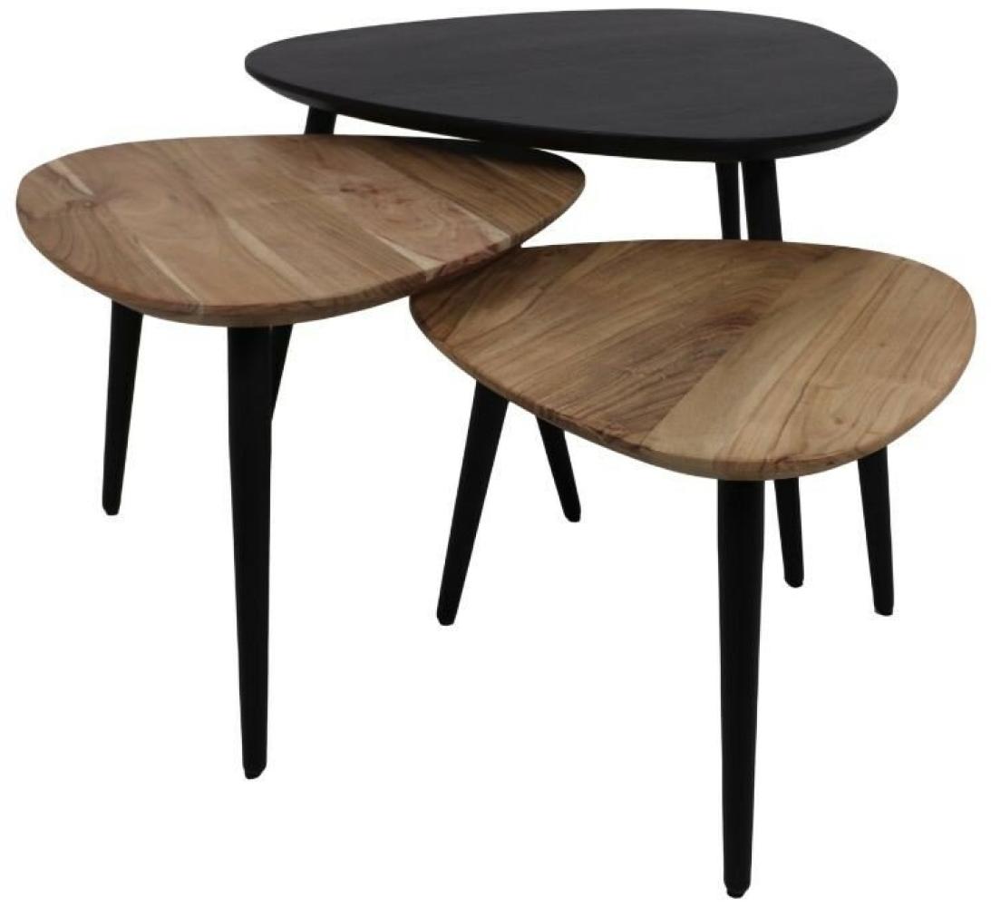 HSM COLLECTION Art of Nature Tisch Set - Akazie / Eisen - ø70x45/ø50x40/ø45x35 cm - HSM (3er-Set) Bild 1
