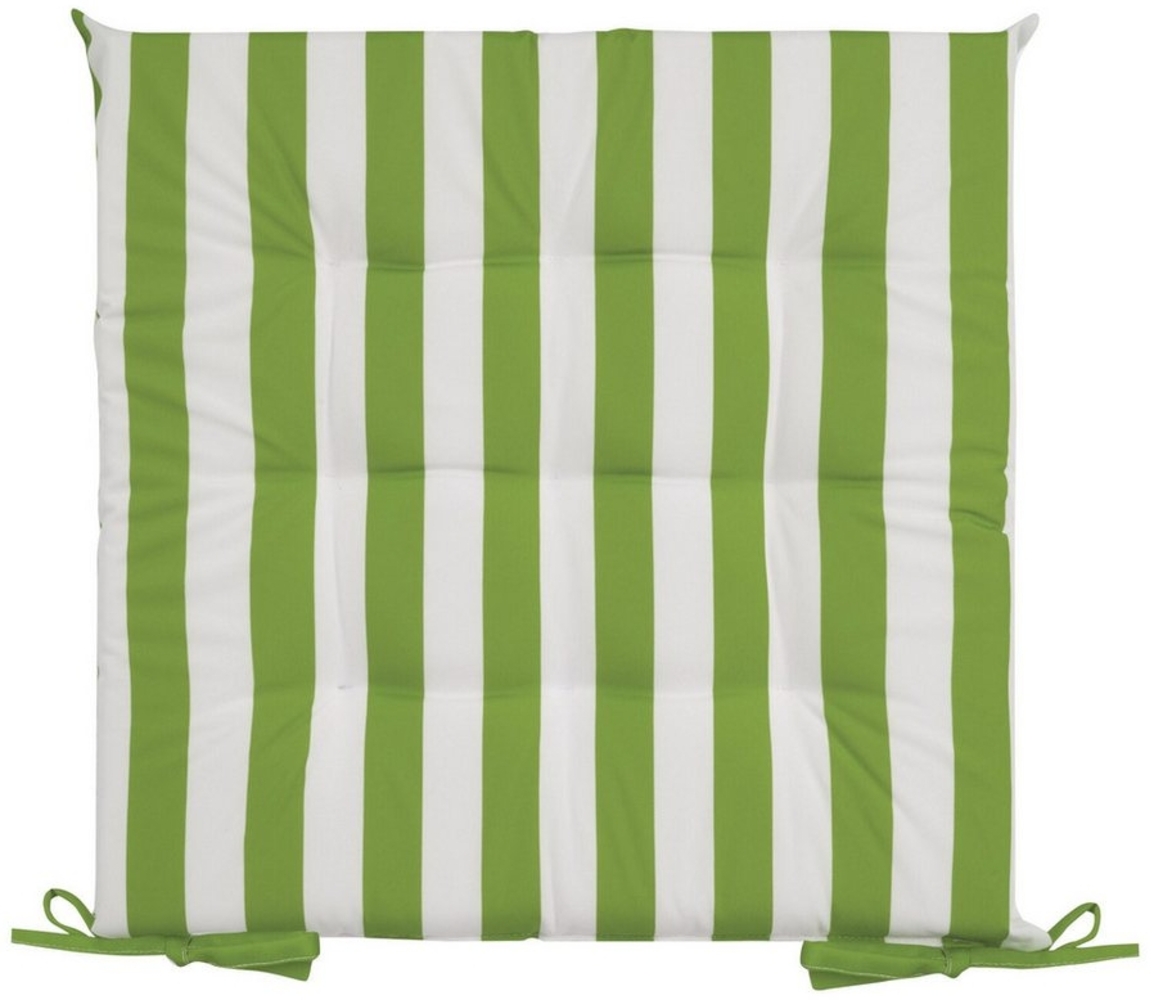 Wasserdichtes Stuhlkissen Outdoor GARTEN 02 40x40x5 hellgrün Streifen Bild 1