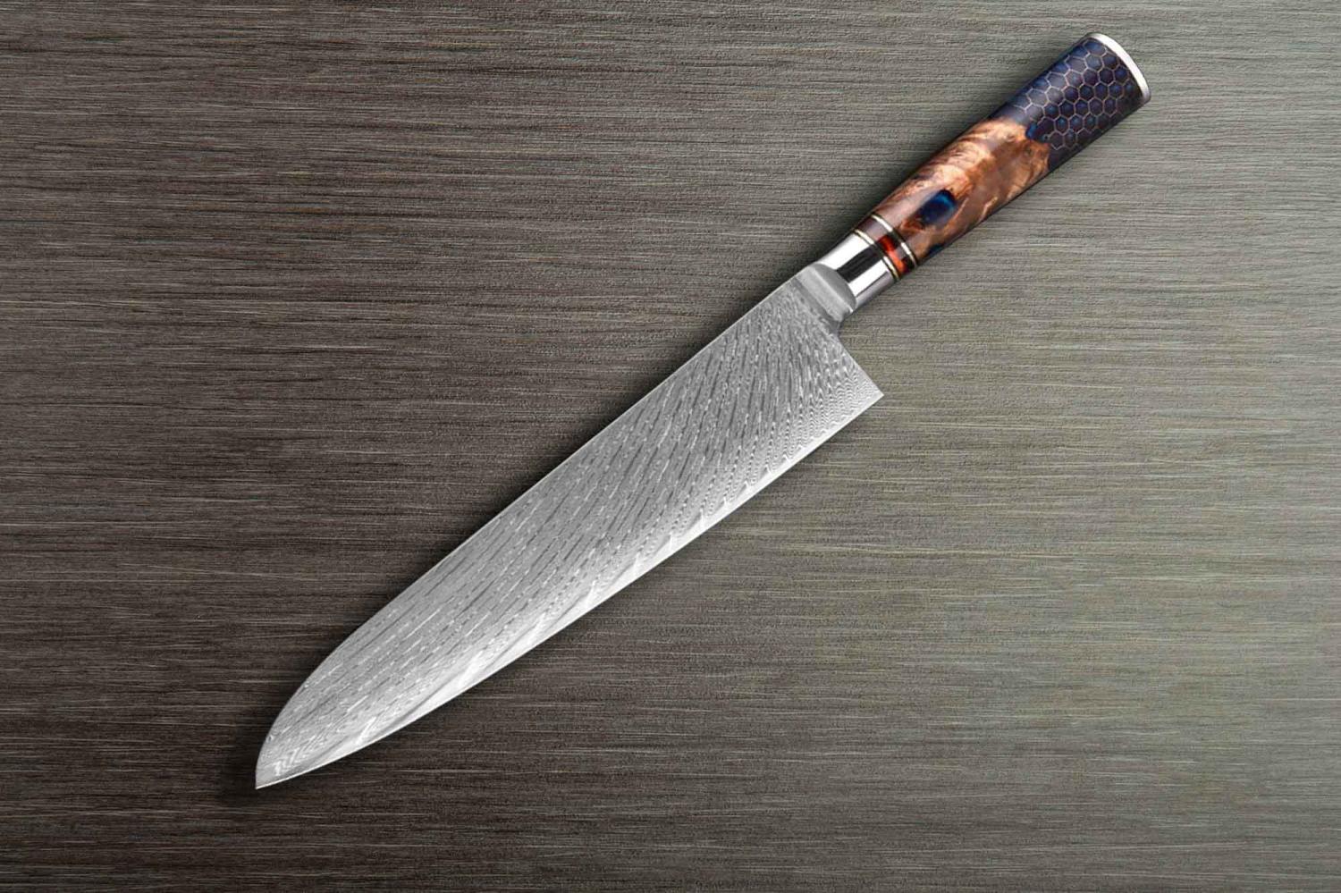 Großes Kochmesser 20 cm Klingenlänge Damast Edelstahl 67 Lagen Das perfekte Chefmesser für den Profi und Hobby Koch Bild 1