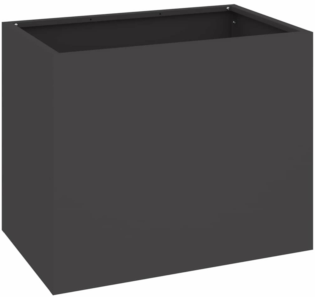 vidaXL Gartenblumentopf Schwarz 50 x 32 x 40 cm Kaltgewalzter Stahl 876350 Bild 1