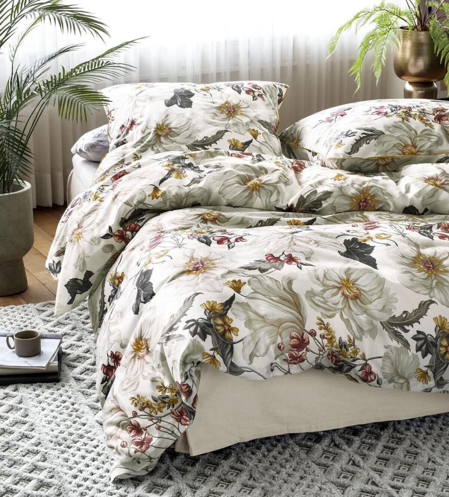 Irisette Glamour Mako-Satin Bettwäsche 135x200 Blumen floral creme 8472-10 Bild 1