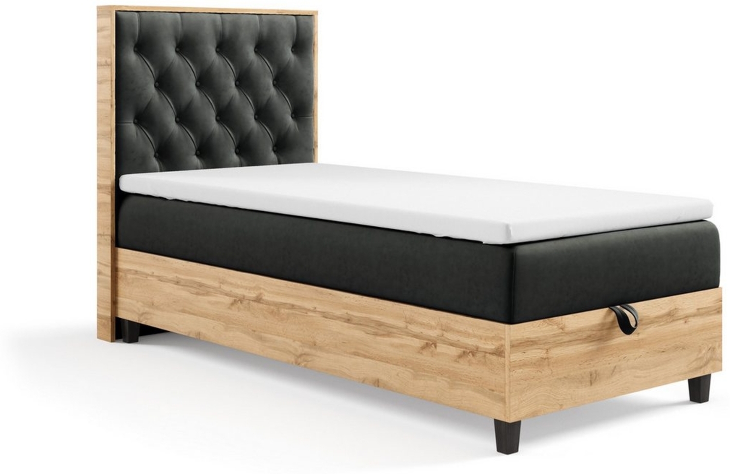 Best for Home Boxspringbett mit Bettkasten Trinity K-14 PLATE SINGLE inkl. 7 cm Topper (70x200 80x200 90x200 100x200 cm), Verschiedene Liefermöglichkeiten, TOP Preis-Leistungs-Verhältnis Bild 1