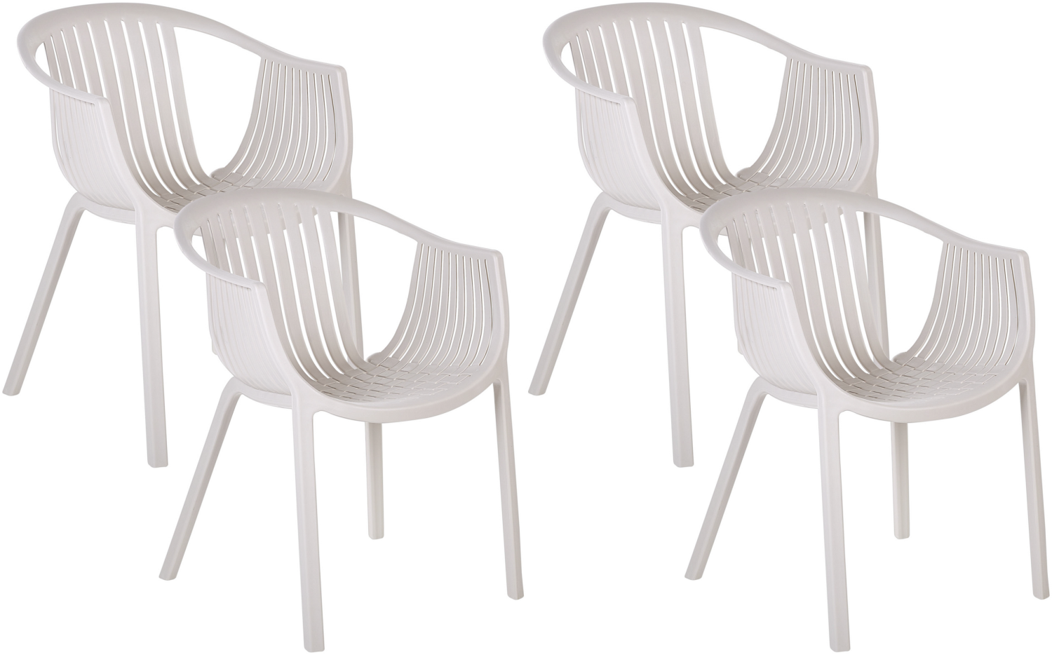 Set mit 4 Stühlen Kunststoff Beige NAPOLI Bild 1