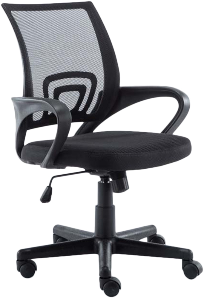 DELUKE® Bürostuhl PARIS - 88 x 56 x 54, Schwarz Kunstleder Kunststoff Gestell ergonomische Bürostühle Homeoffice Stuhl mit Rollen Bild 1