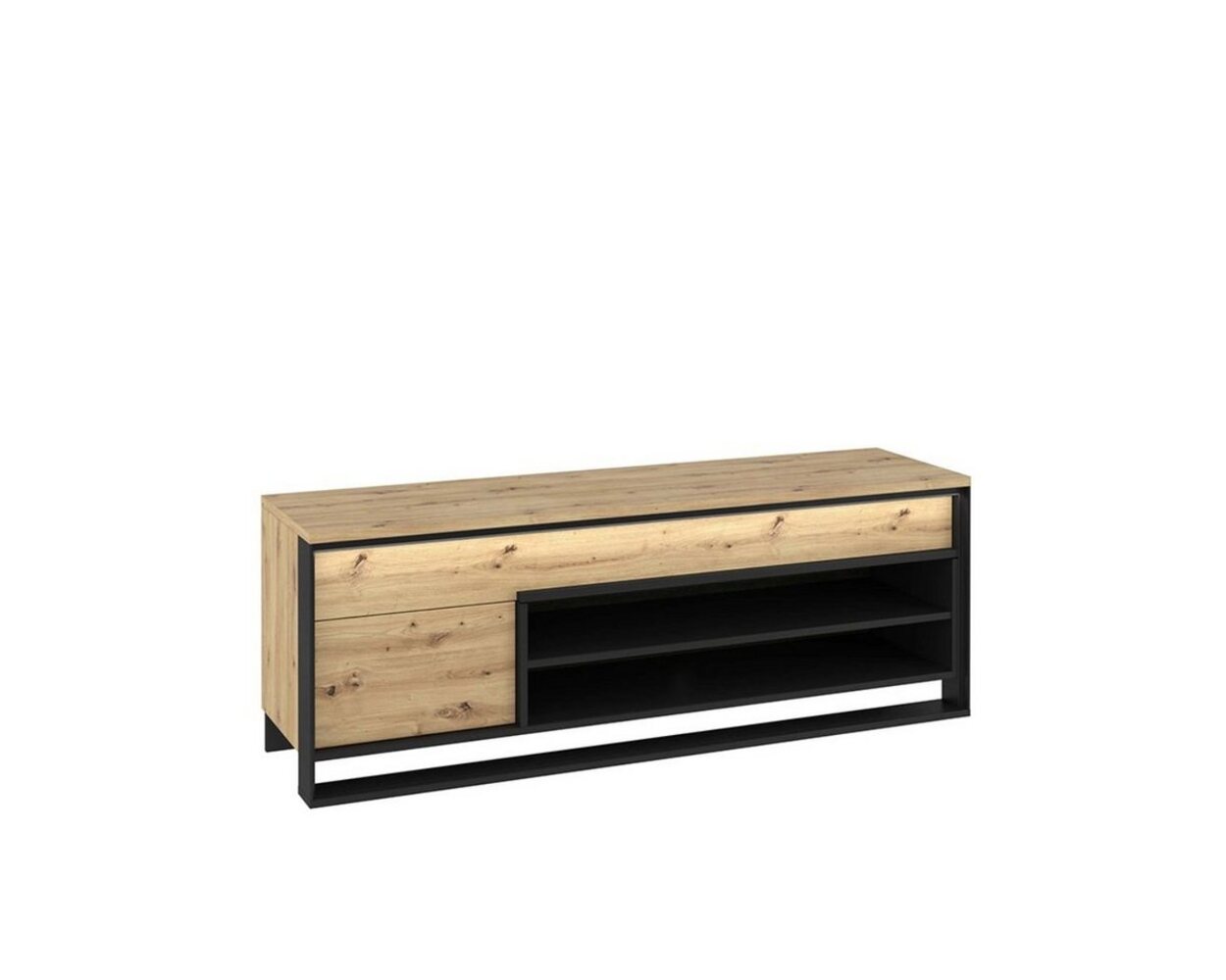 Compleo TV-Schrank LIMA, Loft Stil Lowboard mit Schubladen und LED-Beleuchtung Fernsehtisch Bild 1