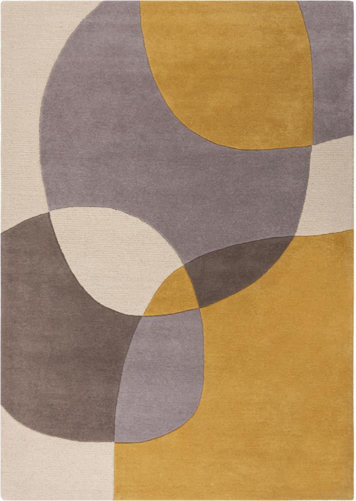 Kadima Design Eleganter Wohnzimmer-Teppich "Aire", 100% Wolle, Farbe: Gelb-Beige, 120x170 cm Bild 1