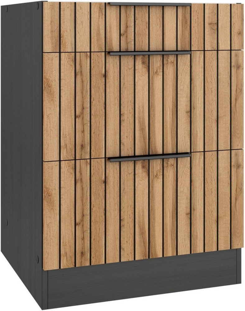 KOCHSTATION Unterschrank KS-Lagos Breite 60 cm, 1 Schubkasten, 2 Auszüge Bild 1