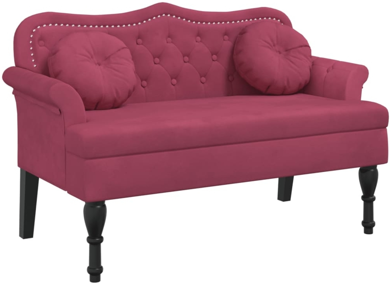 vidaXL Sitzbank mit Kissen Weinrot 120,5x65x75 cm Samt 372144 Bild 1