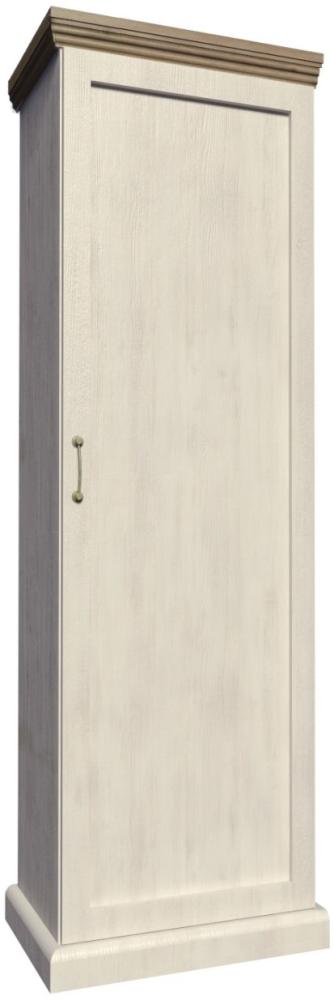 Wäscheschrank "Royal" Mehrzweckschrank 97cm Pinie skandinavisch weiß Wildeiche Landhaus-Stil Bild 1