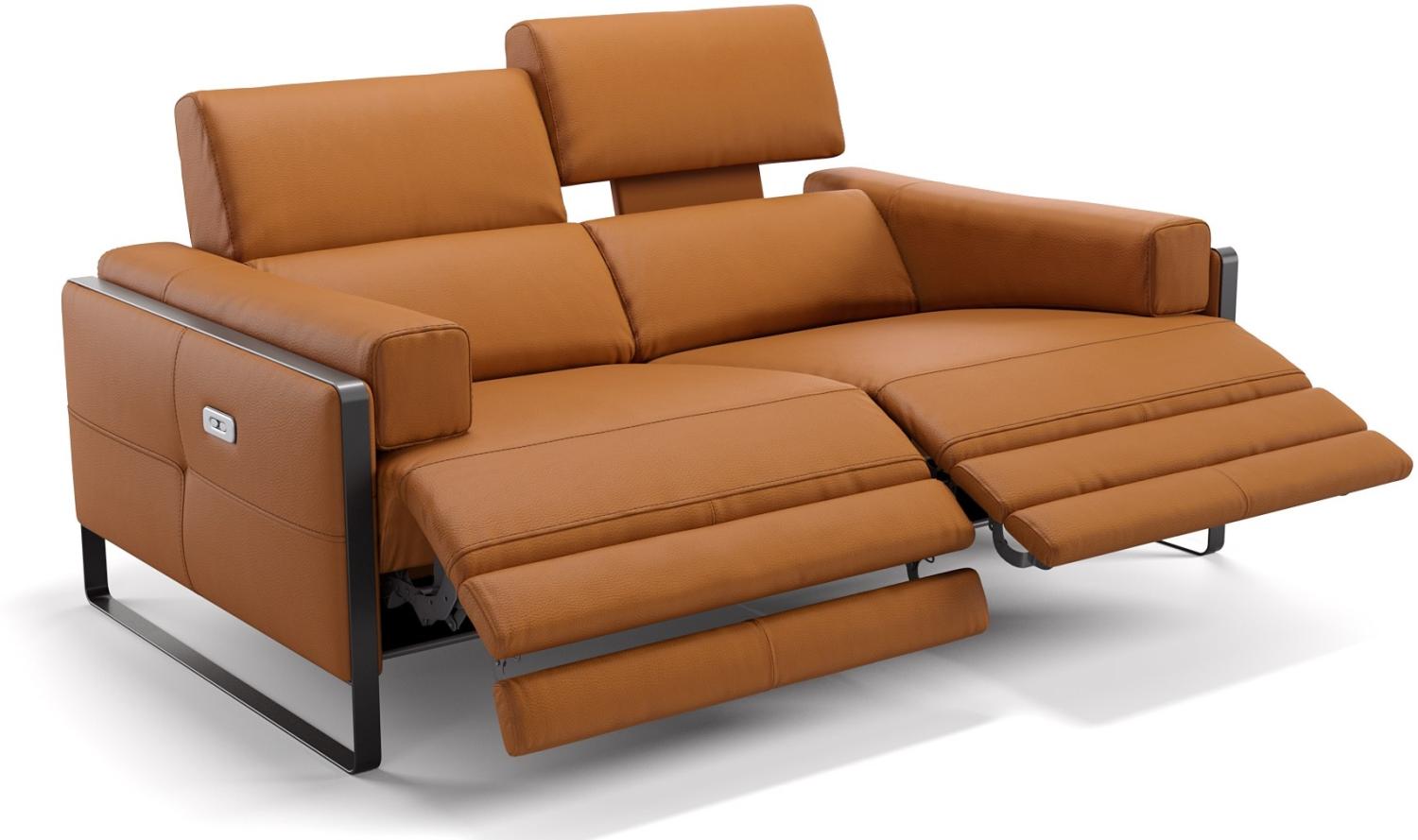 Sofanella 2-Sitzer MILO Ledercouch Ledersofa italienisch in Cognac Bild 1