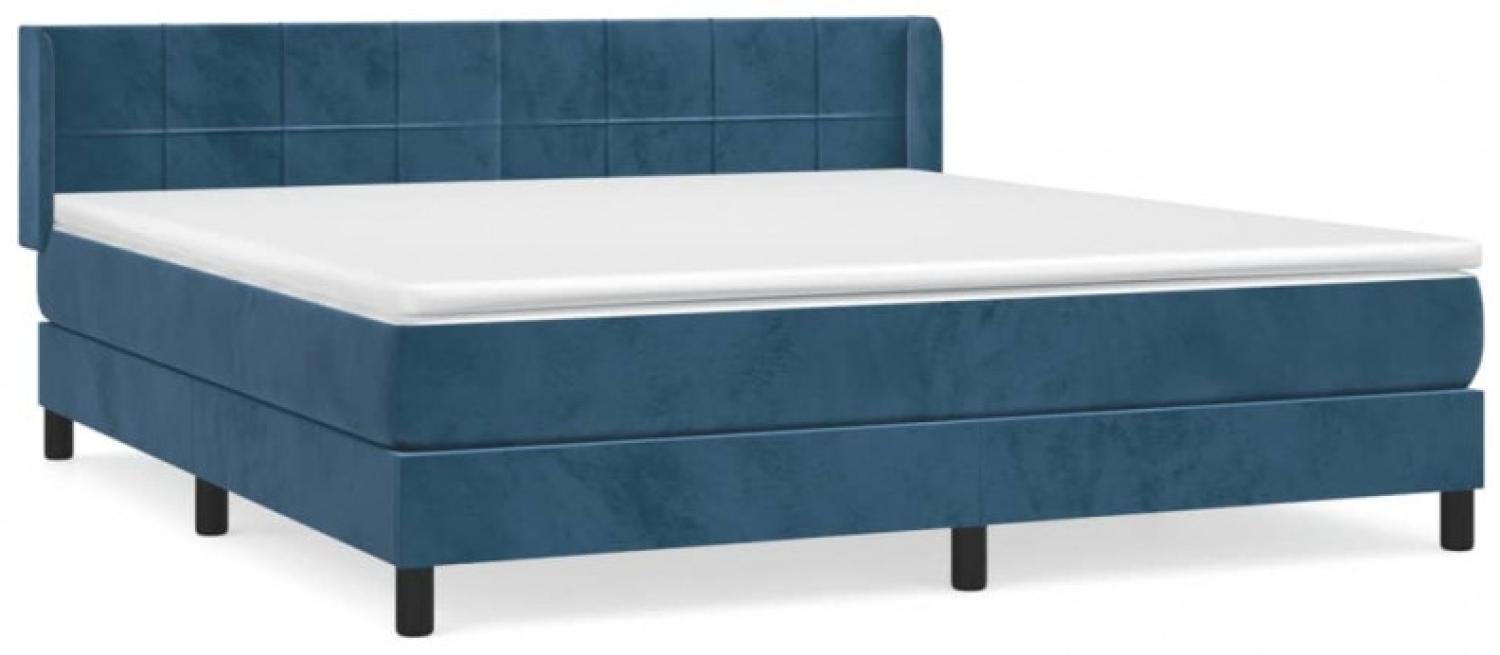 vidaXL Boxspringbett mit Matratze Dunkelblau 180x200 cm Samt 3130977 Bild 1