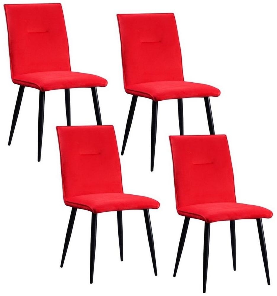HTI-Living Esszimmerstuhl Stuhl Salinas Velvet Rot (Set, 4 St), Esszimmerstuhl Samt Bild 1
