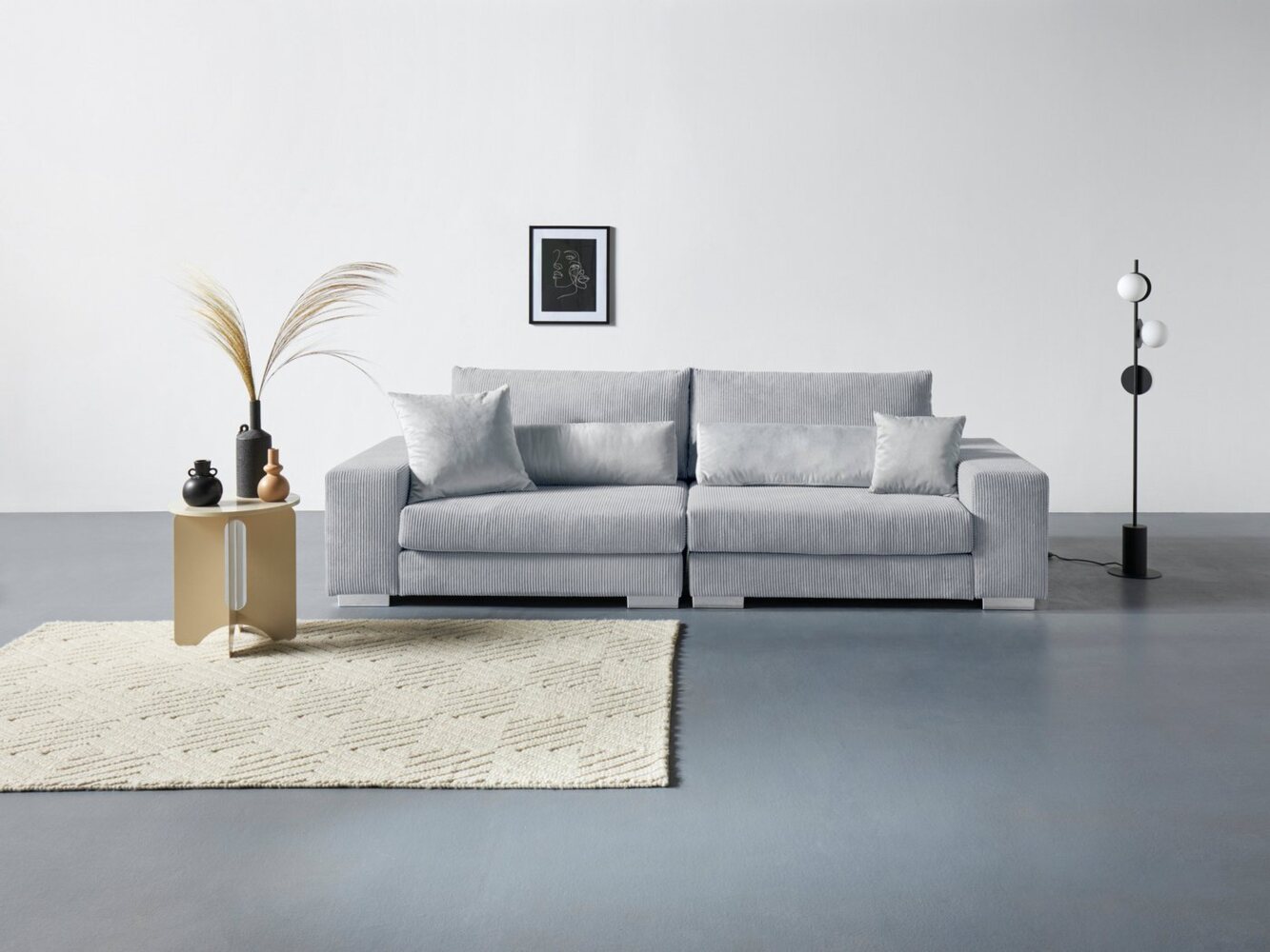 Home affaire Big-Sofa Vasco, Breite 277 cm, inkl. 6-teiliges Kissenset, in Cord Bild 1