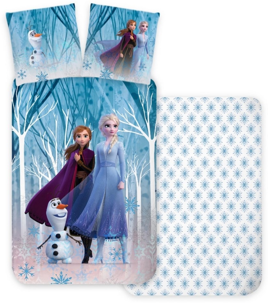 Disney Frozen Bettwäsche Disney Frozen Bettwäsche Eiskönigin Anna Elsa 135/140x200, Renforcé, 2 teilig, 100% Baumwolle Bild 1