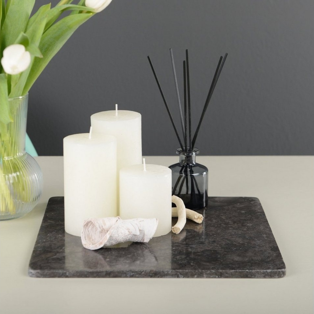 wohnfreuden Dekotablett Marmor Tablett 30 cm schwarz quadratisch flach, 32992 Bild 1